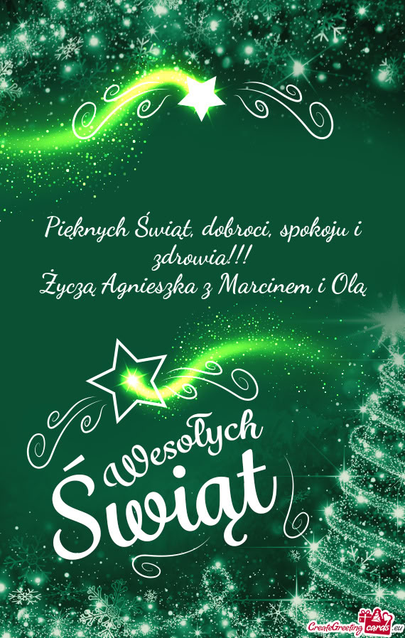 Pięknych Świąt, dobroci, spokoju i zdrowia