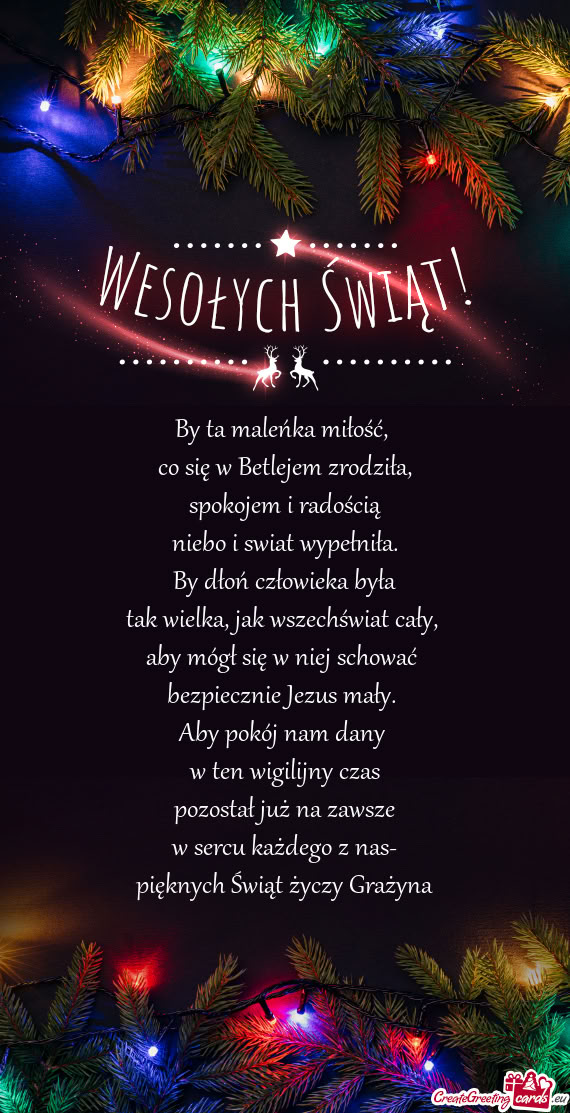 Pięknych Świąt Grażyna