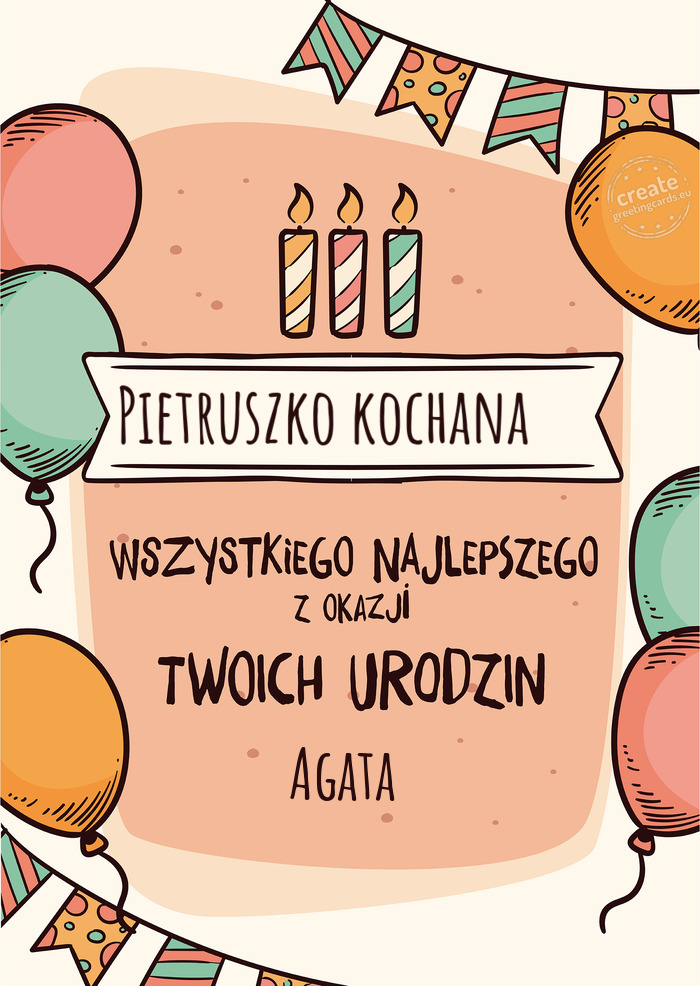 Pietruszko kochana 🌿 Wszystkiego Najlepszego z okazji Twoich urodzin Agata