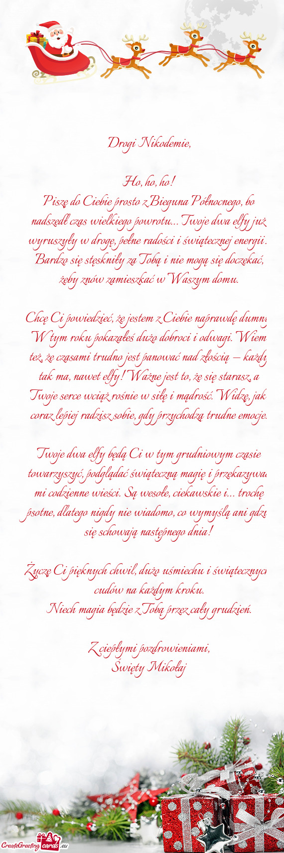 Piszę do Ciebie prosto z Bieguna Północnego, bo nadszedł czas wielkiego powrotu… Twoje dwa elf