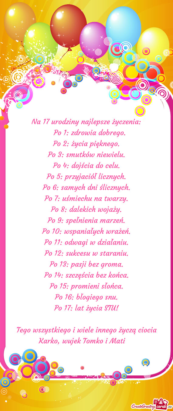 ​Po 1: zdrowia dobrego
