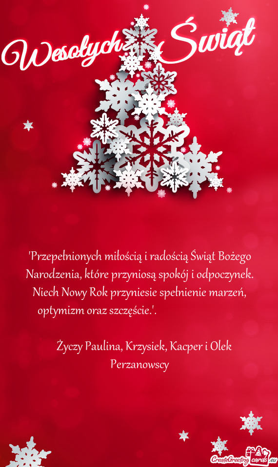 Poczynek. Niech Nowy Rok przyniesie spełnienie marzeń, optymizm oraz szczęście."