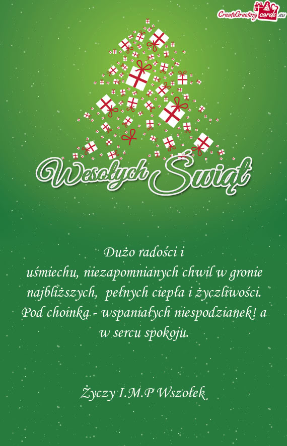 Pod choinką - wspaniałych niespodzianek! a w sercu spokoju