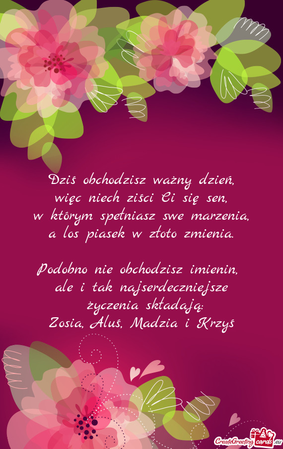 Podobno nie obchodzisz imienin