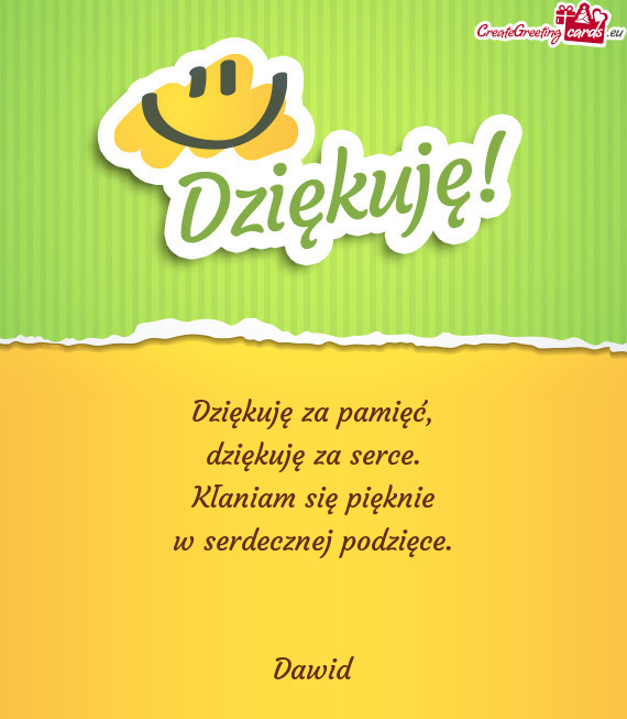 Podzięce.  Dawid