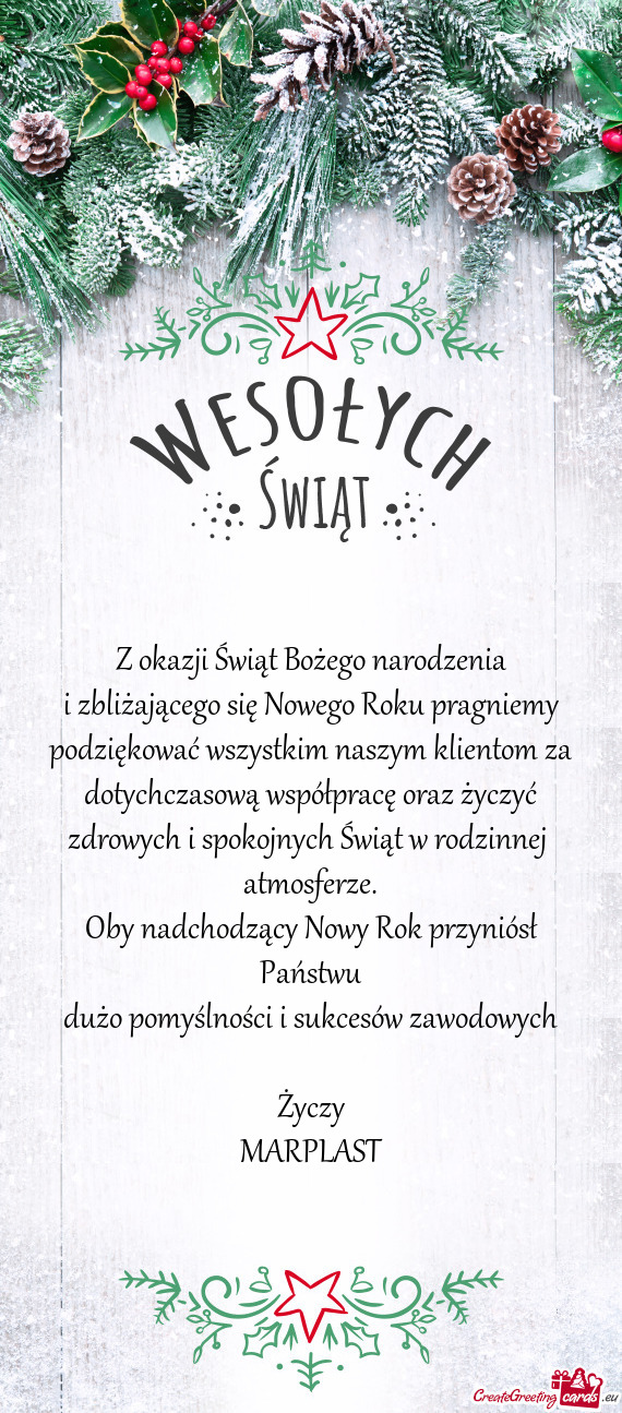 Podziękować wszystkim naszym klientom za