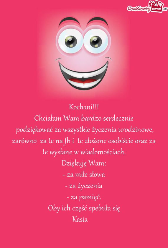 Podziękować za wszystkie życzenia urodzinowe, zarówno za te na fb i te złożone osobiście o