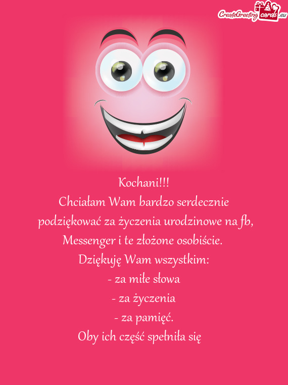 Podziękować za życzenia urodzinowe na fb, Messenger i te złożone osobiście