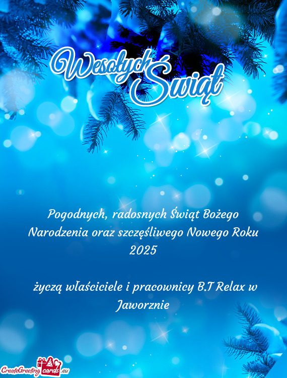 Pogodnych, radosnych Świąt Bożego Narodzenia oraz szczęśliwego Nowego Roku 2025