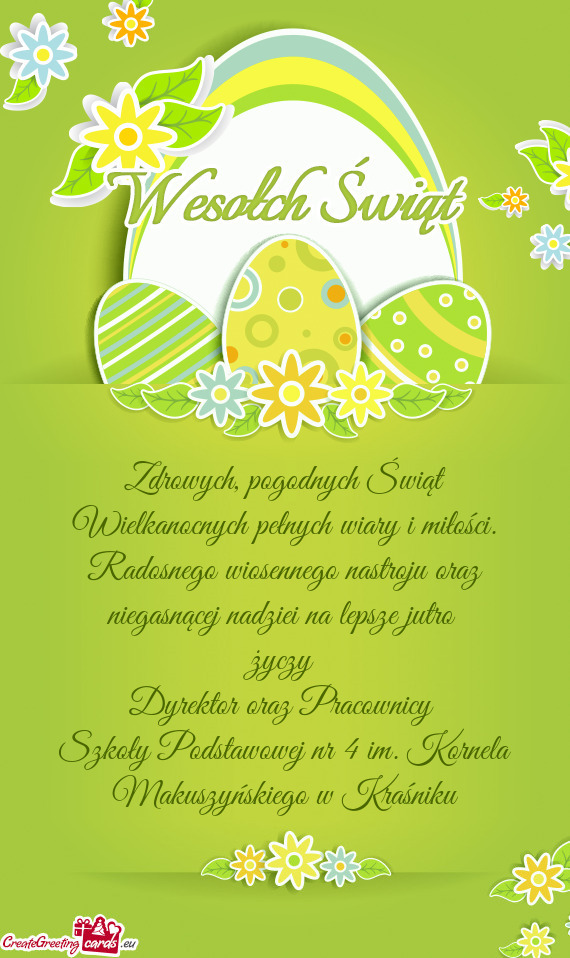 Pogodnych Świąt Wielkanocnych pełnych wiary i miłości