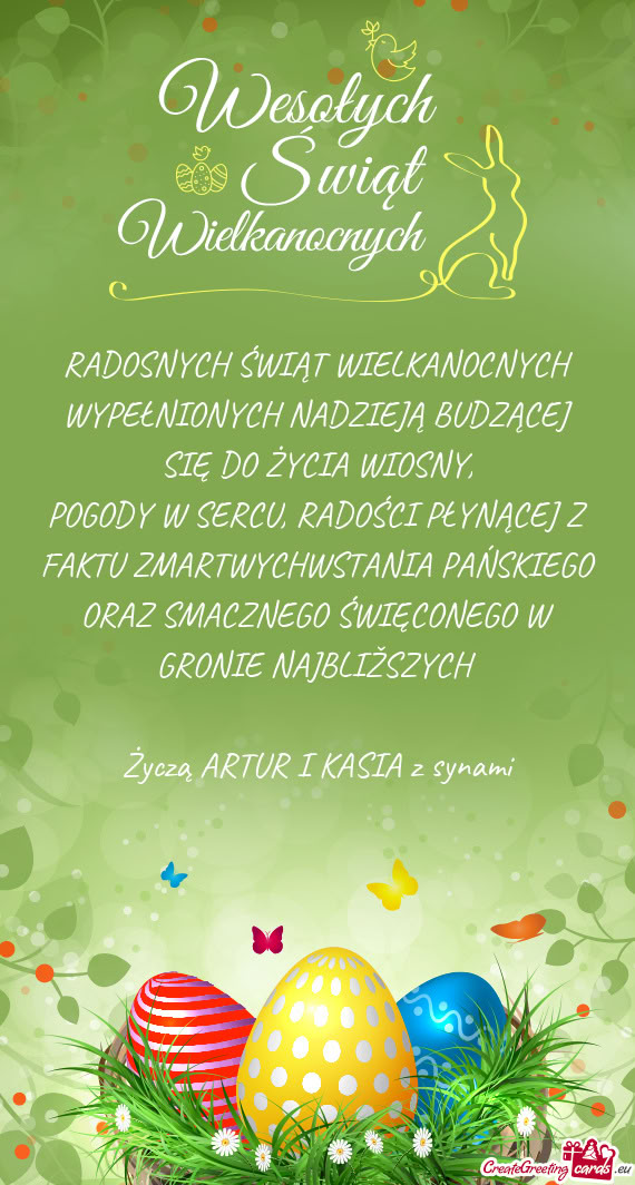 POGODY W SERCU, RADOŚCI PŁYNĄCEJ Z FAKTU ZMARTWYCHWSTANIA PAŃSKIEGO ORAZ SMACZNEGO ŚWIĘCONEGO