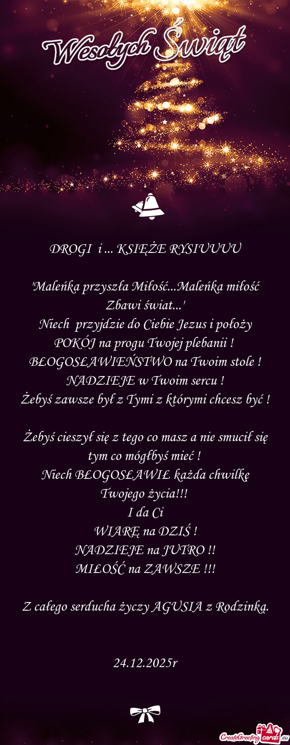 POKÓJ na progu Twojej plebanii