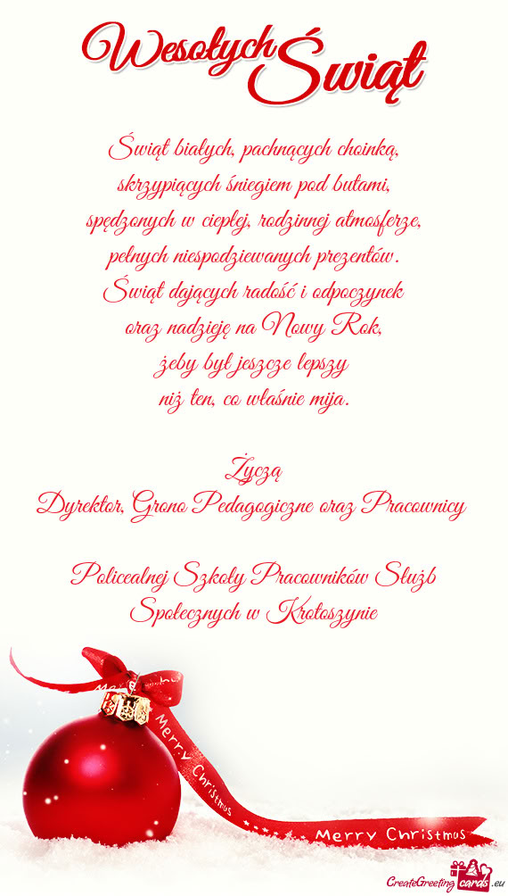 Policealnej Szkoły Pracowników Służb Społecznych w Krotoszynie