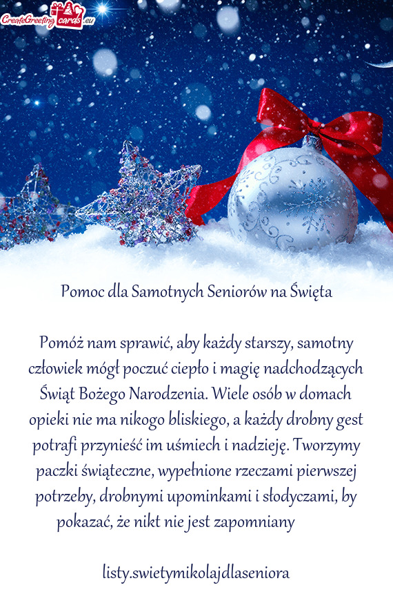 ♥️🎄Pomoc dla Samotnych Seniorów na Święta🎄♥️