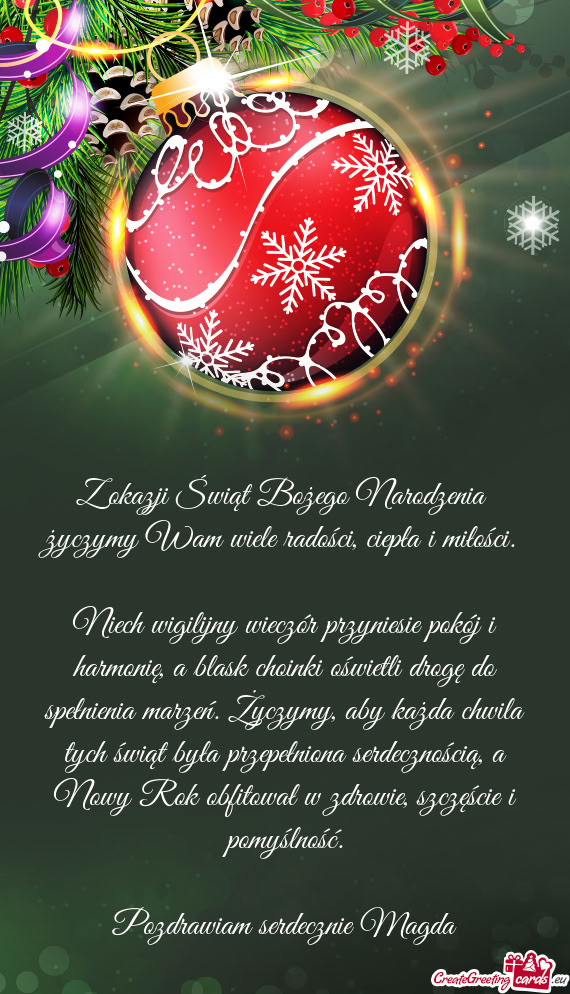 Pomyślność. Pozdrawiam