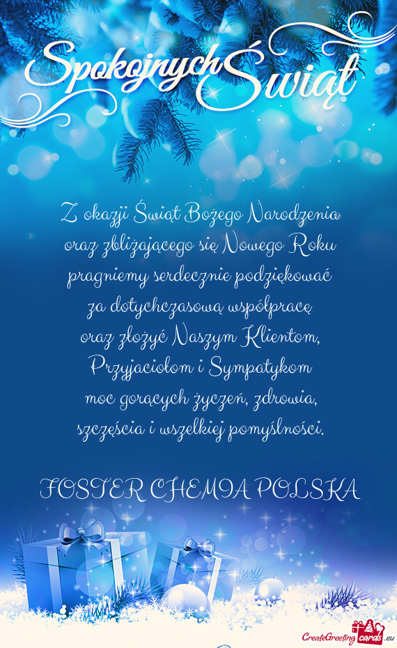 Pomyślności. FOSTER