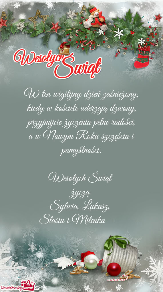 Pomyślności. Wesołych