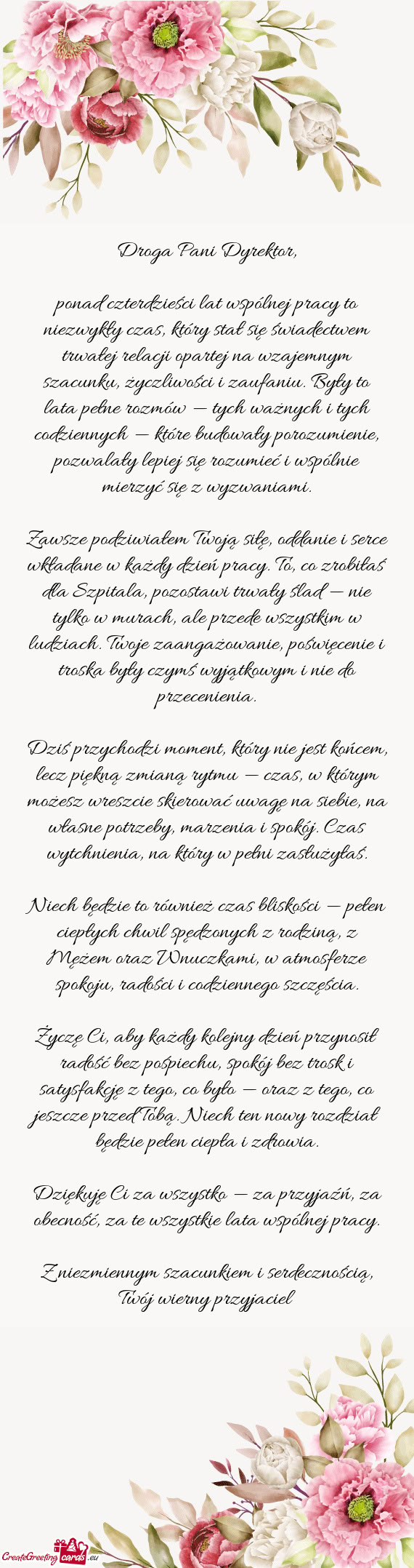 Ponad czterdzieści lat wspólnej pracy to niezwykły czas, który stał się świadectwem trwałej