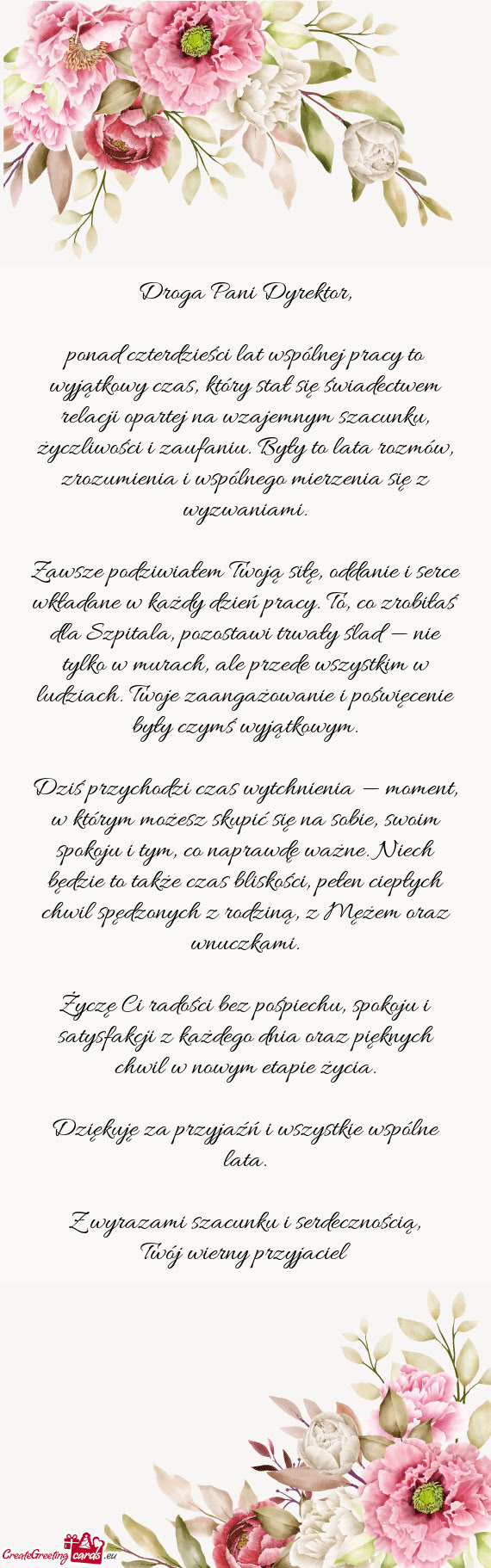 Ponad czterdzieści lat wspólnej pracy to wyjątkowy czas, który stał się świadectwem relacji o