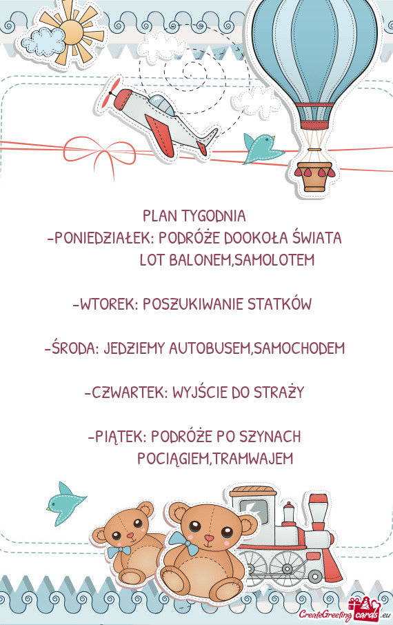 PONIEDZIAŁEK: PODRÓŻE DOOKOŁA ŚWIATA