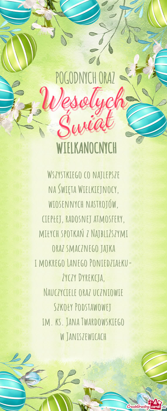 Poniedziałku- życzy