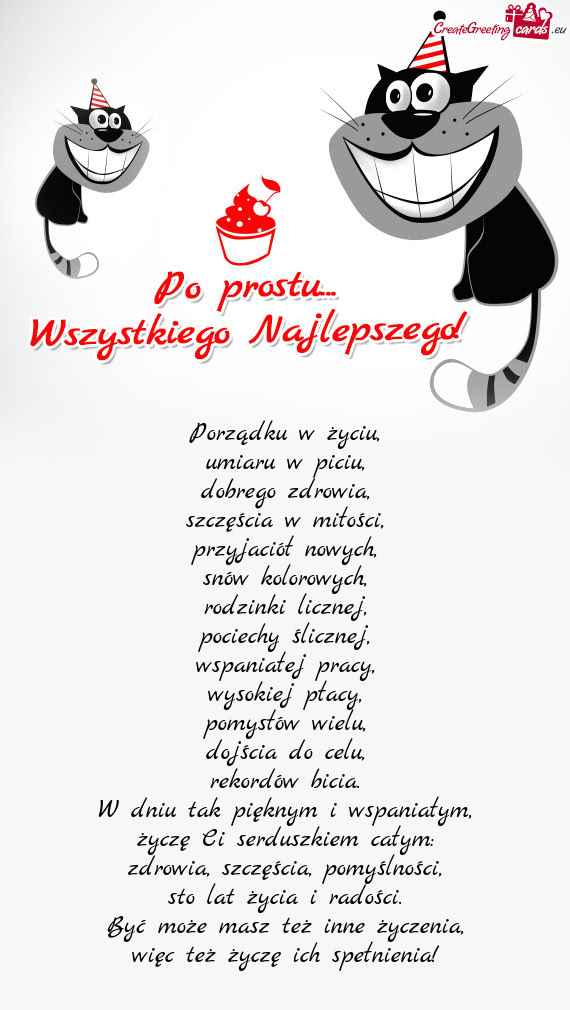 Porządku w życiu,  umiaru w piciu,  dobrego zdrowia,  szczęścia w