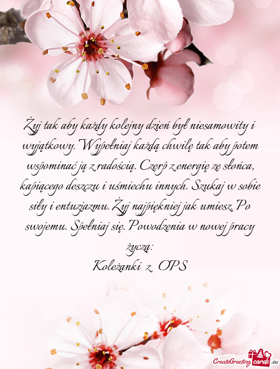 Potem wspominać ją z radością. Czerp z energię ze słońca, kapiącego deszczu i uśmiechu inn