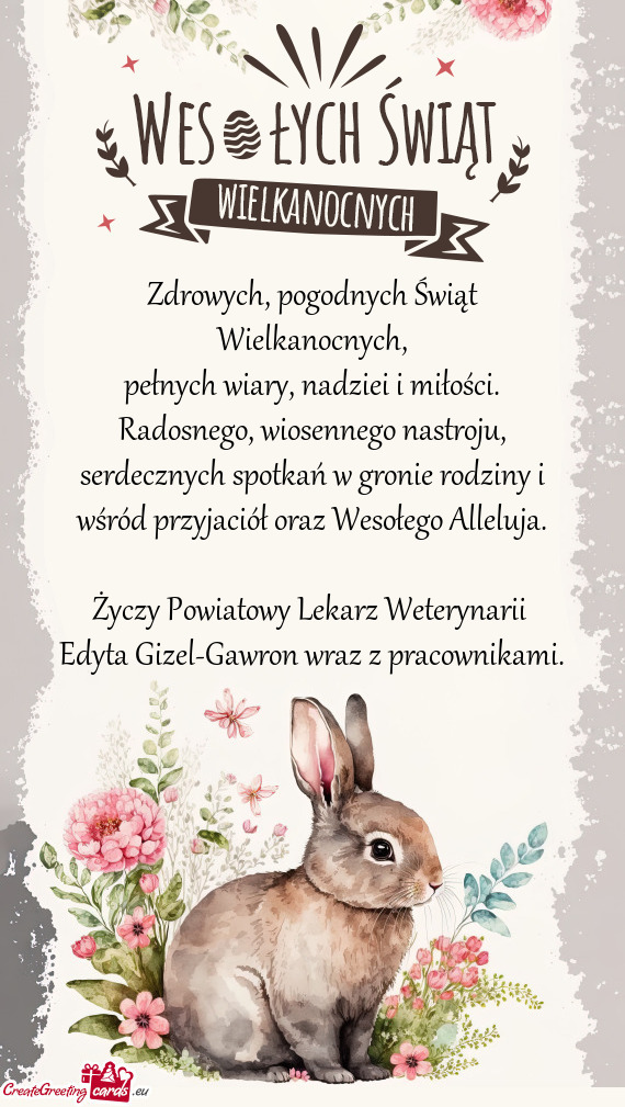 Powiatowy Lekarz Weterynarii Edyta Gizel-Gawron wraz z pracownikami