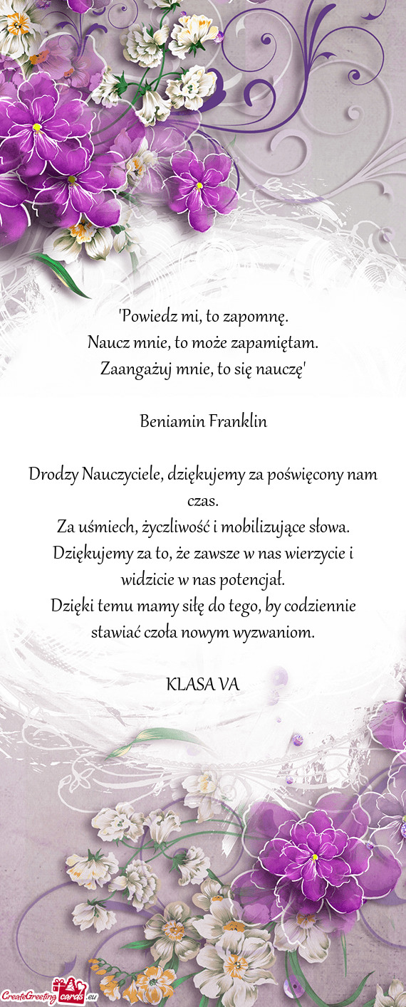 "Powiedz mi, to zapomnę