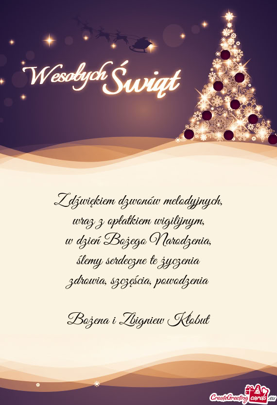 Powodzenia Bożena i Zbigniew Kłobut