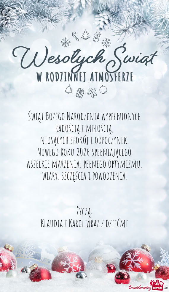 Powodzenia.  Życzą: Klaudia