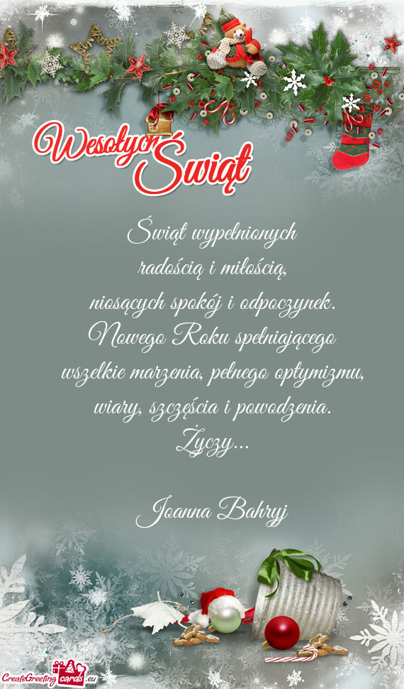 Powodzenia. Życzy... Joanna