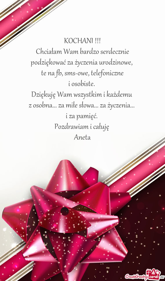 Pozdrawiam i całuję