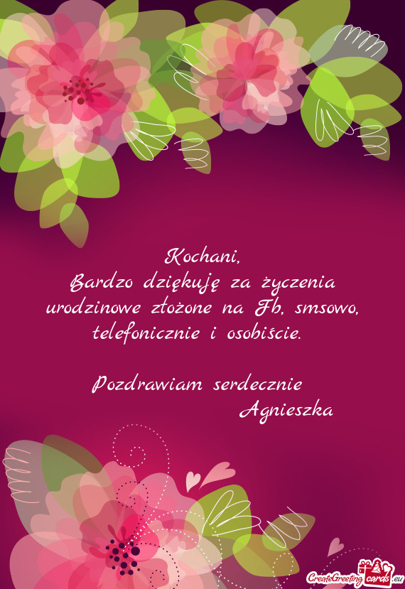 Pozdrawiam serdecznie     Agnieszka