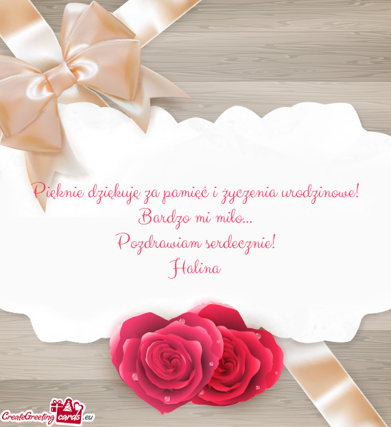 Pozdrawiam serdecznie! Halina