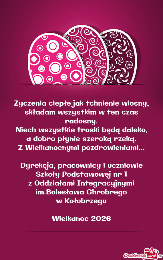 Pozdrowieniami... Dyrekcja