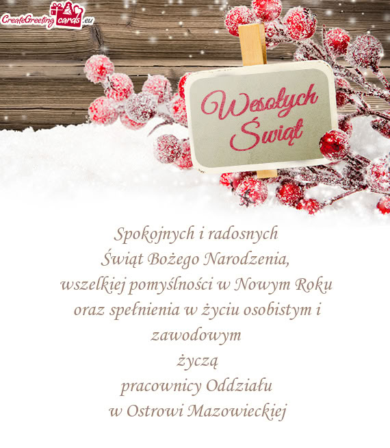 Pracownicy Oddziału w Ostrowi Mazowieckiej