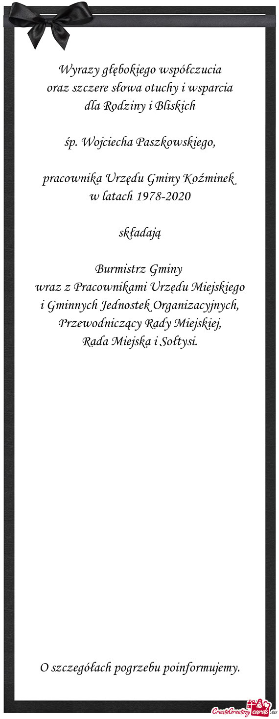 Pracownika Urzędu Gminy Koźminek