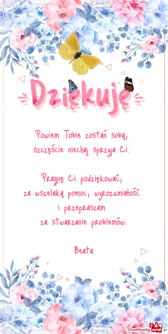 Pragnę Ci podziękować