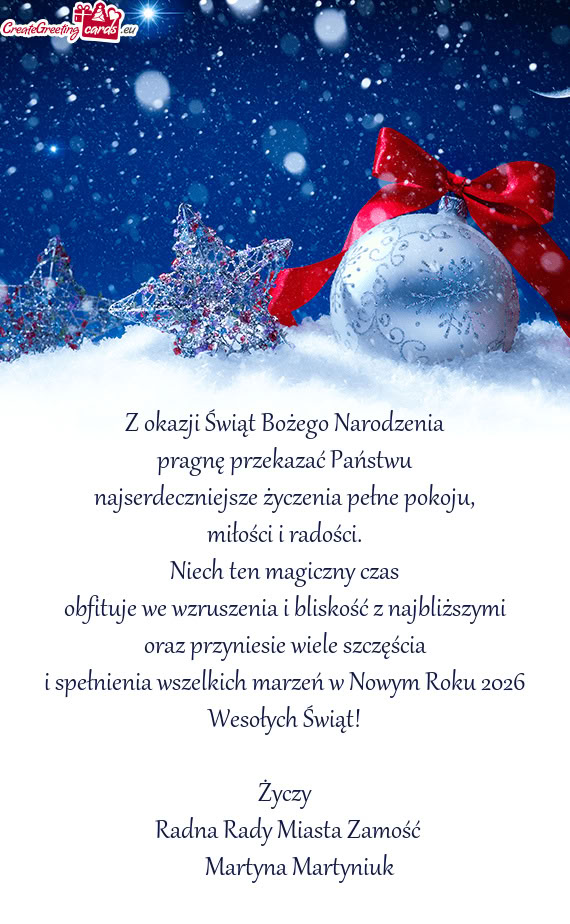 Pragnę przekazać Państwu