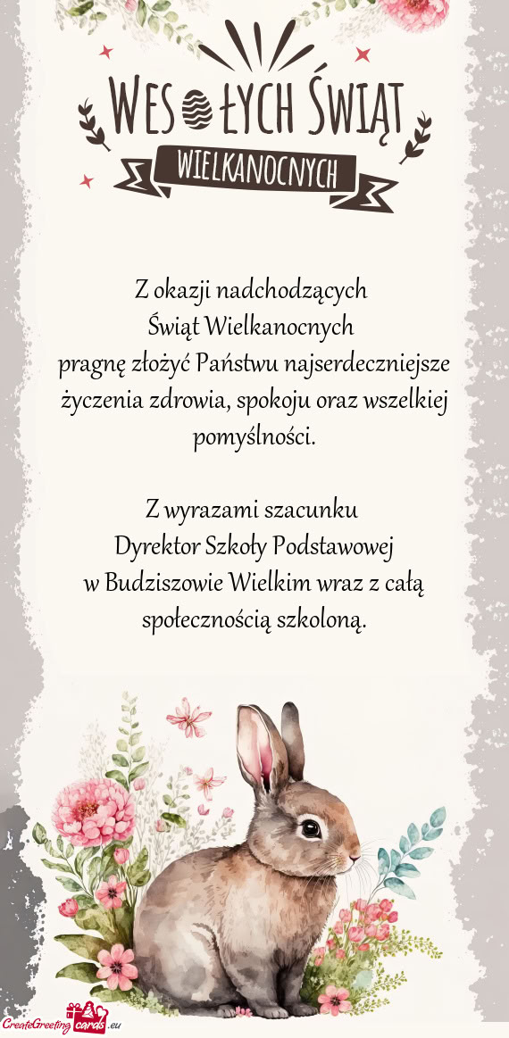 Pragnę złożyć Państwu najserdeczniejsze życzenia zdrowia, spokoju oraz wszelkiej pomyślności