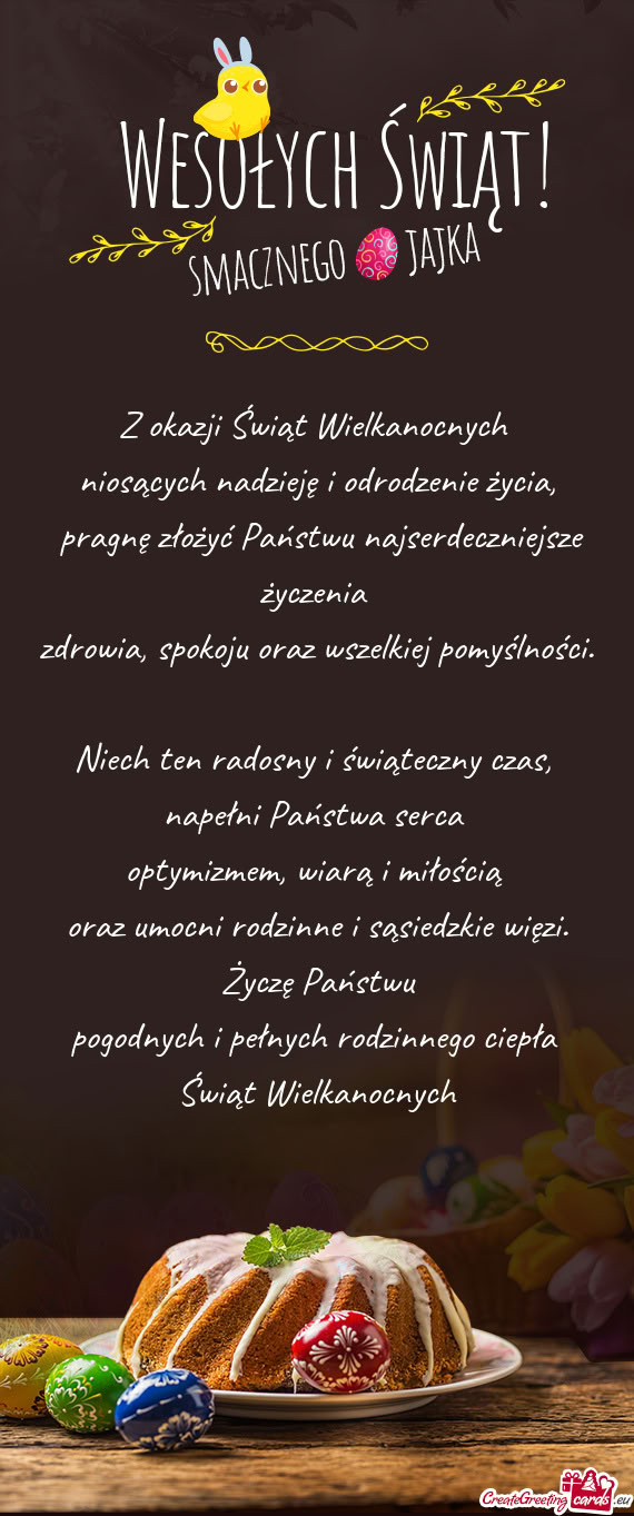 Pragnę złożyć Państwu najserdeczniejsze życzenia zdrowia