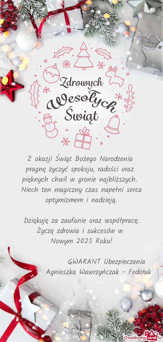 Pragnę życzyć spokoju, radości oraz