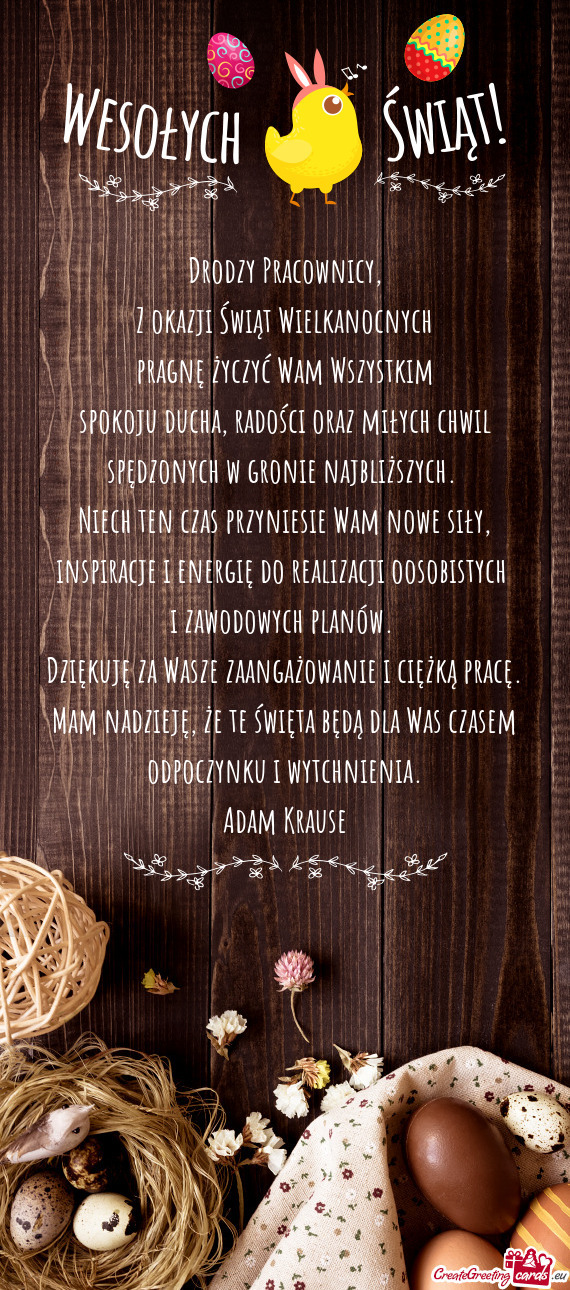 Pragnę życzyć Wam Wszystkim