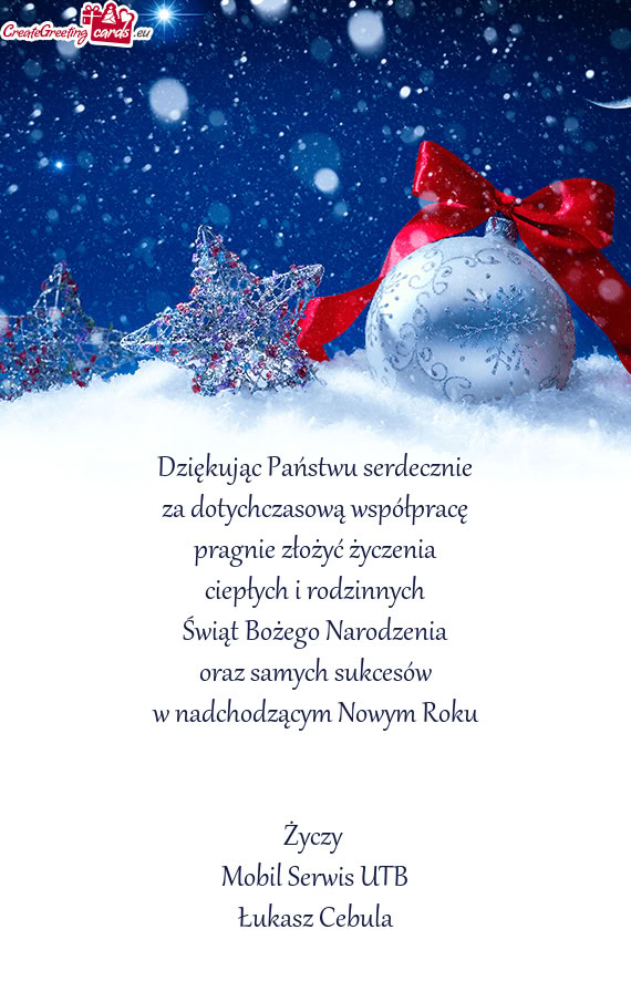 Pragnie złożyć życzenia