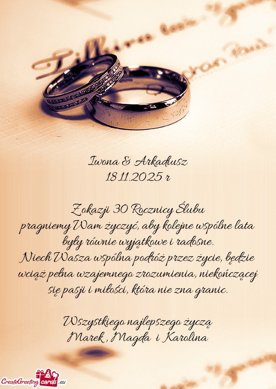 Pragniemy Wam życzyć, aby kolejne wspólne lata były równie wyjątkowe i radosne