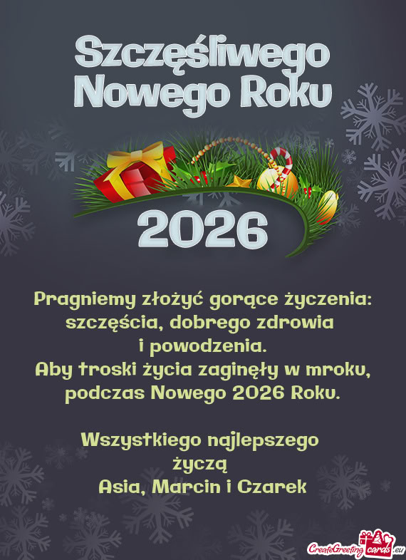 Pragniemy złożyć gorące życzenia