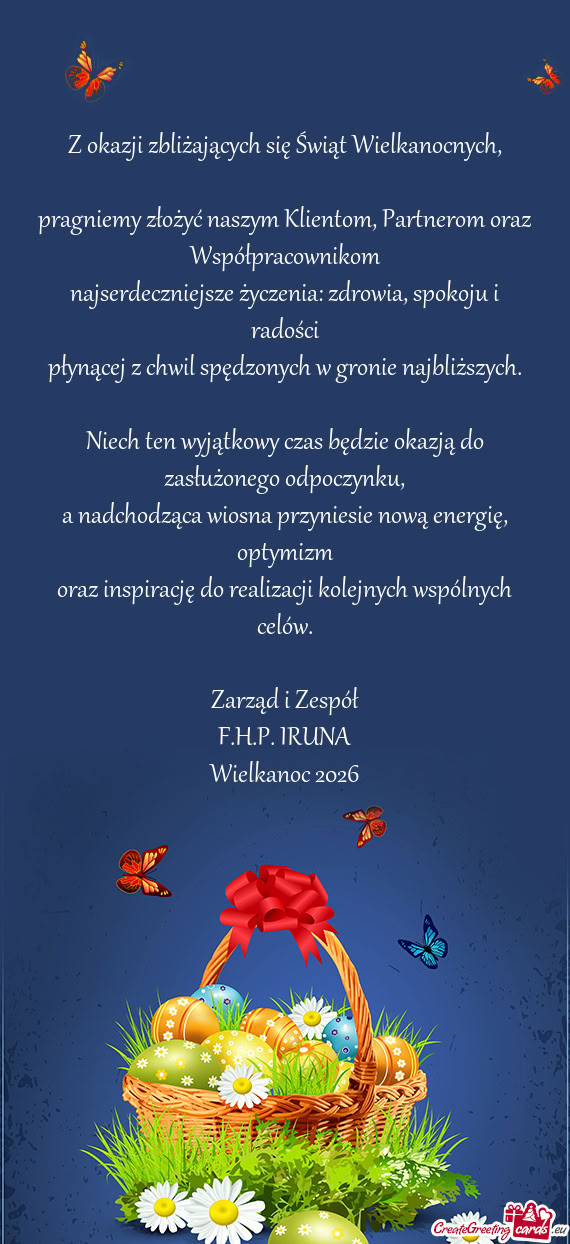 Pragniemy złożyć naszym Klientom, Partnerom oraz Współpracownikom