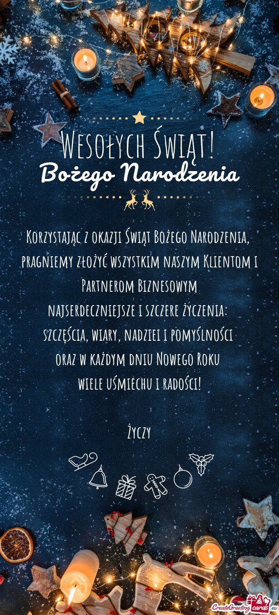 Pragniemy złożyć wszystkim naszym Klientom i Partnerom Biznesowym najserdeczniejsze i szczere