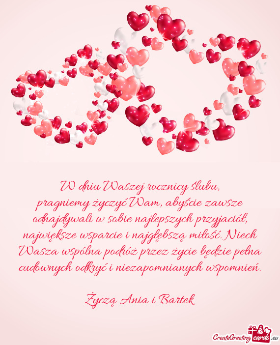 Pragniemy życzyć Wam, abyście zawsze odnajdywali w sobie najlepszych przyjaciół, największe ws